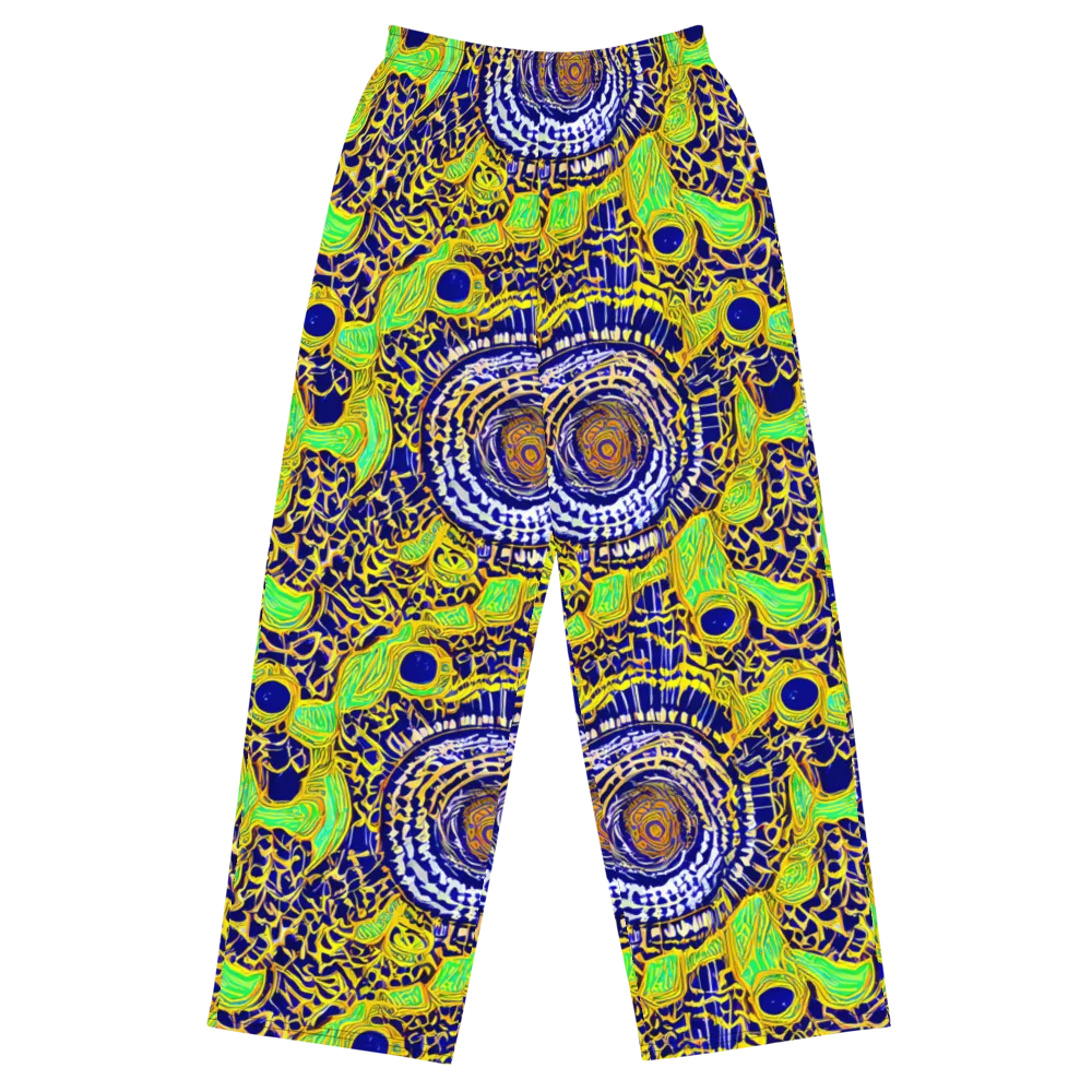 Cobalt Plumage on Wide-Leg Pants — Front