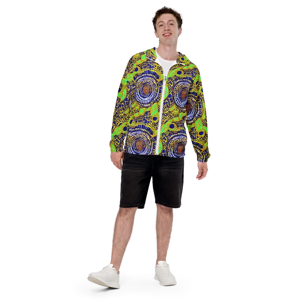 Cobalt Plumage on Men's Windbreaker — Front
