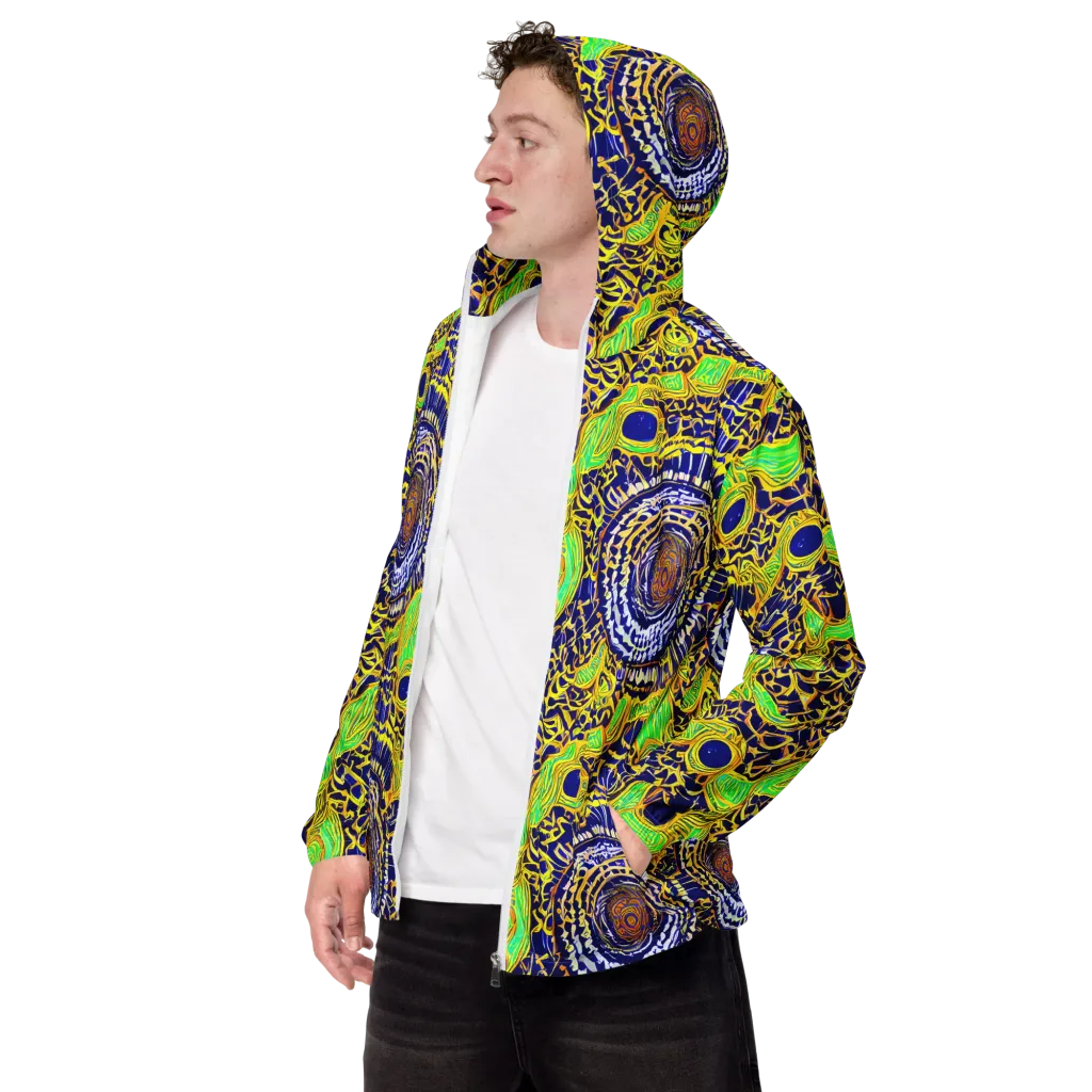 Cobalt Plumage on Men's Windbreaker — Left Front