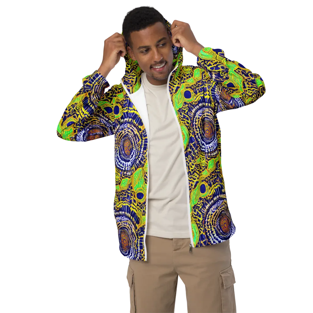 Cobalt Plumage on Men's Windbreaker — Front