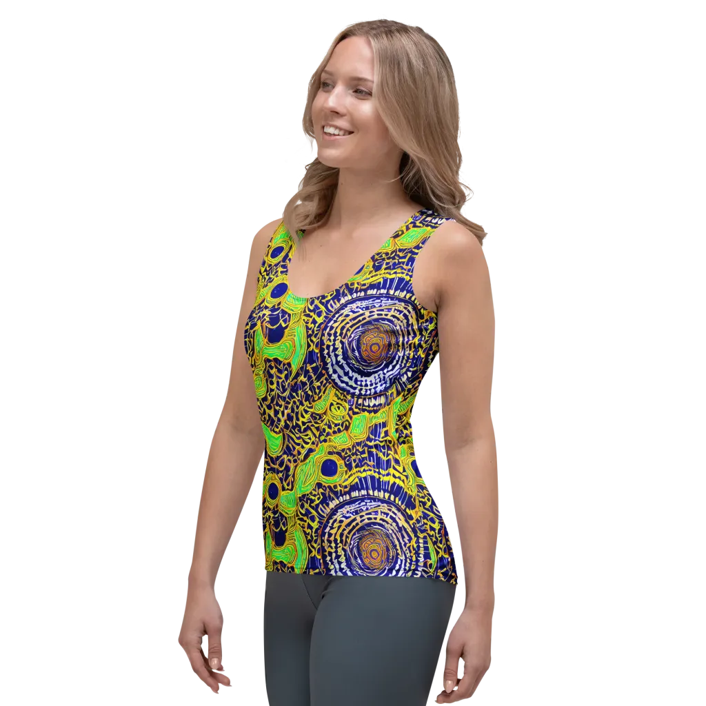 Cobalt Plumage on Women's Tank Top — Left Front