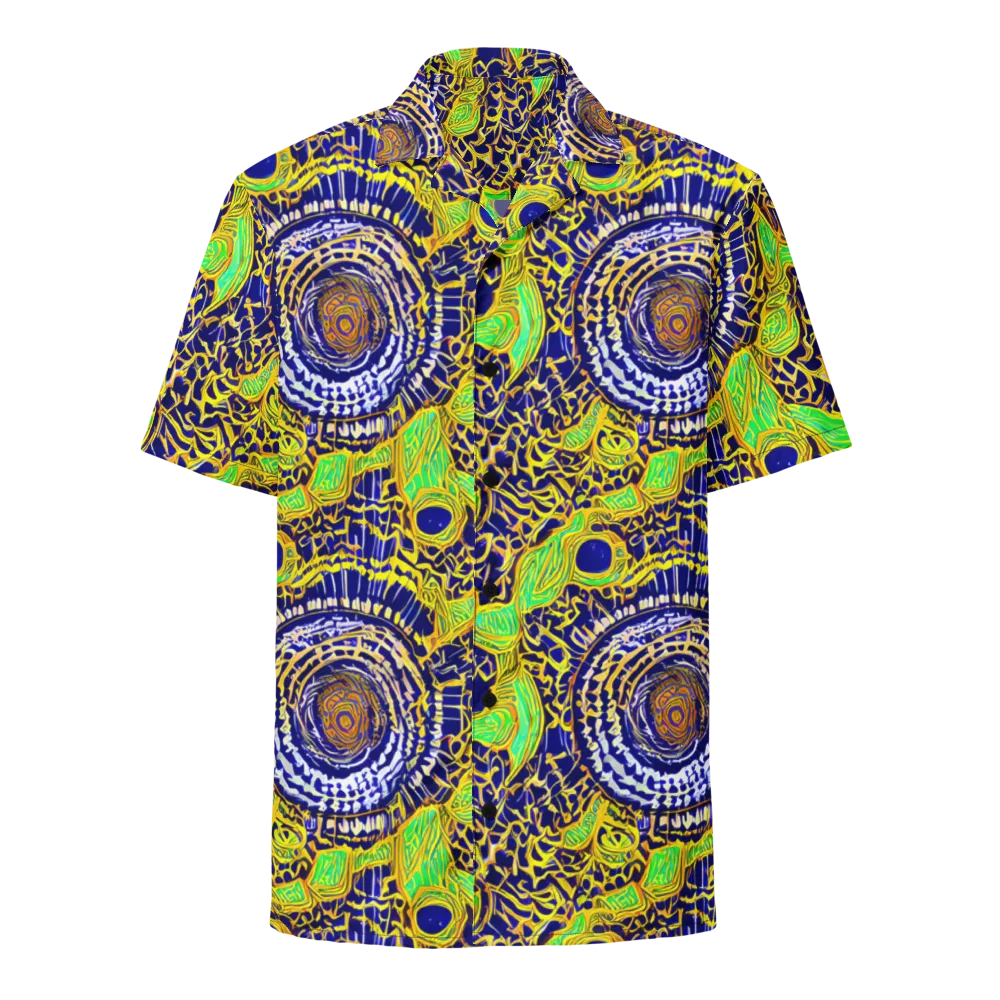 Cobalt Plumage on Button Shirt — Front
