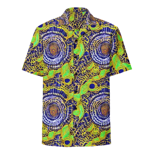 Cobalt Plumage on a Button Shirt