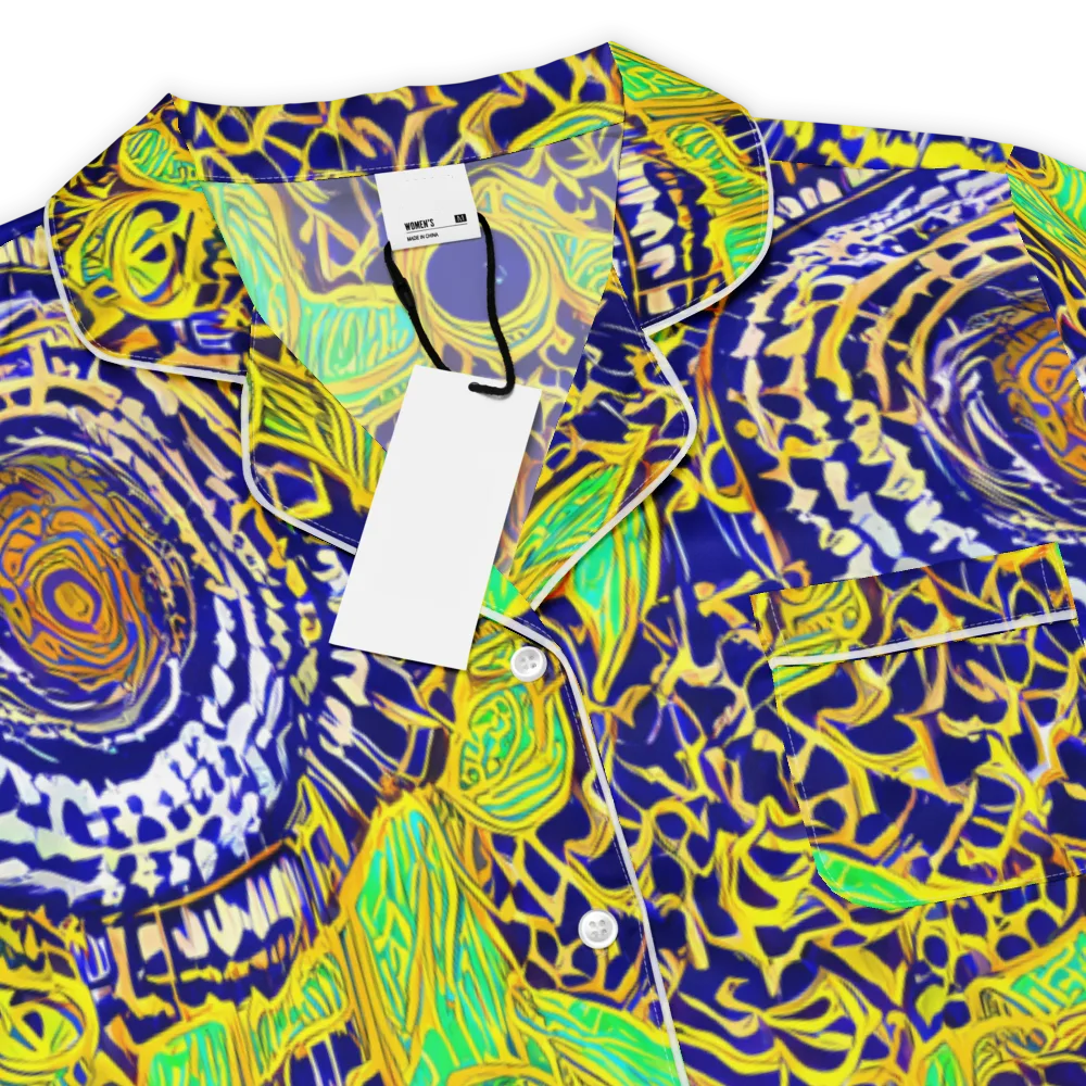 Cobalt Plumage on Women's Short Sleeve Pajama Top — Product details