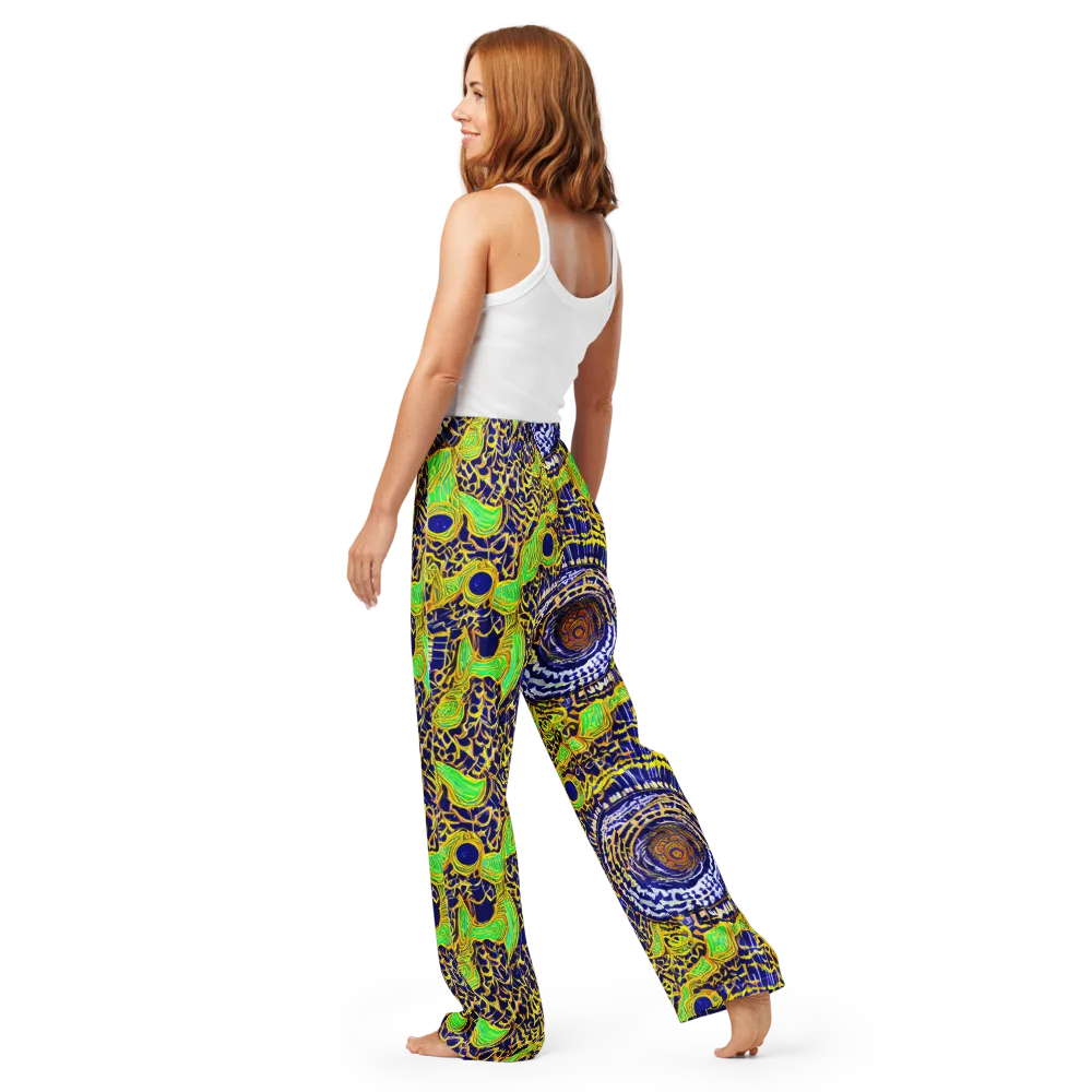 Cobalt Plumage on Women's Pajama Pants — Back