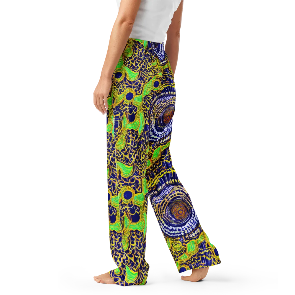 Cobalt Plumage on Women's Pajama Pants — Left