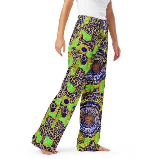 Cobalt Plumage on a Women's Pajama Pants