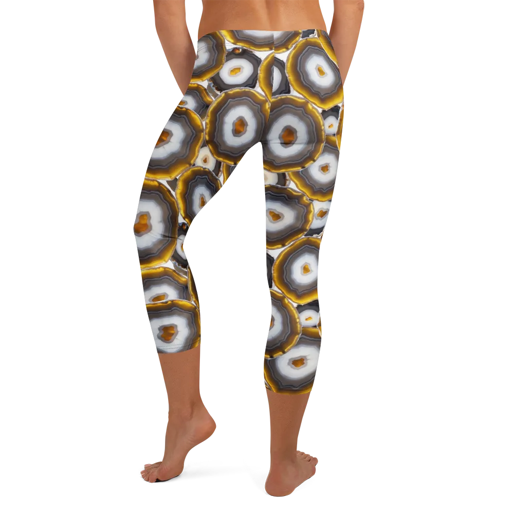 Sunlit Strata on Capri Leggings — Back