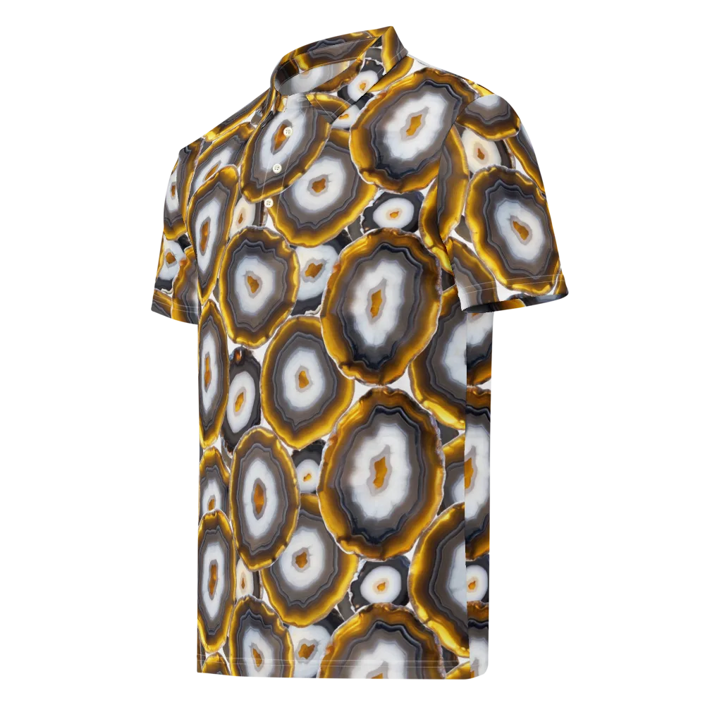 Sunlit Strata on Men's Slim Fit Polo Shirt — Left Front
