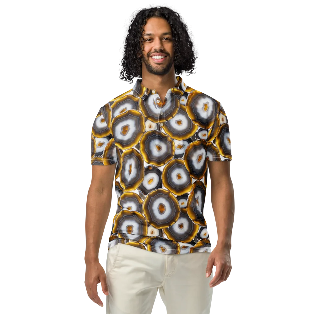 Sunlit Strata on Men's Slim Fit Polo Shirt — Front
