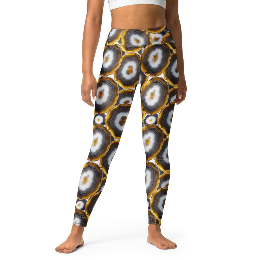 Sunlit Strata on Yoga Leggings — Front