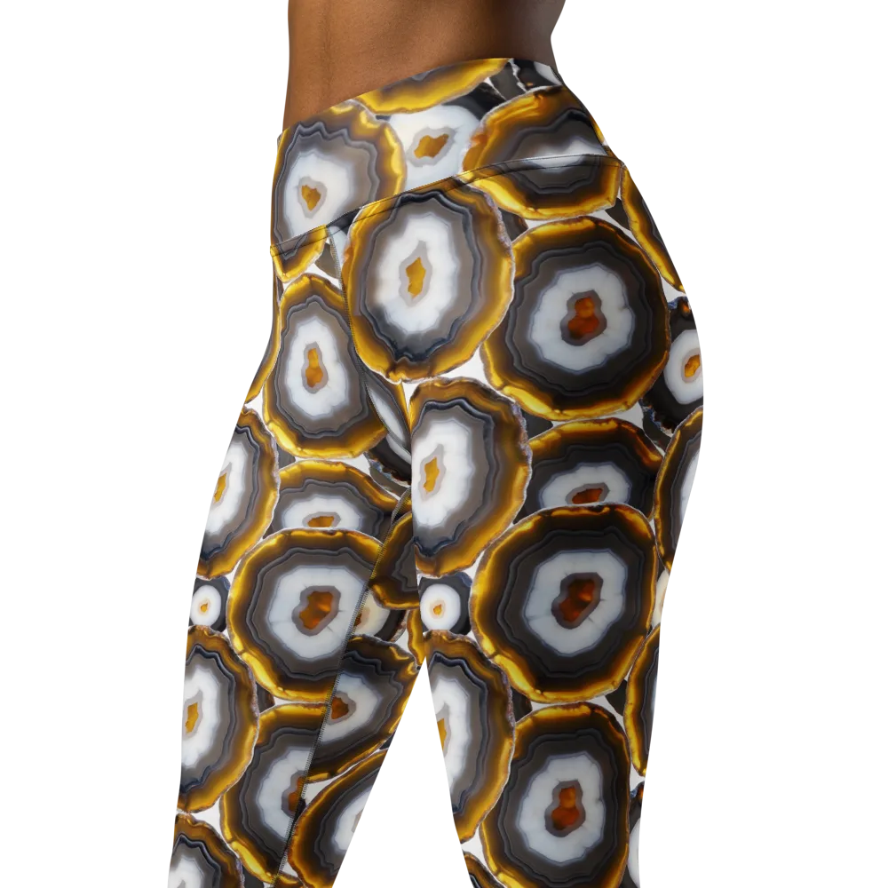 Sunlit Strata on Yoga Leggings — Left Front