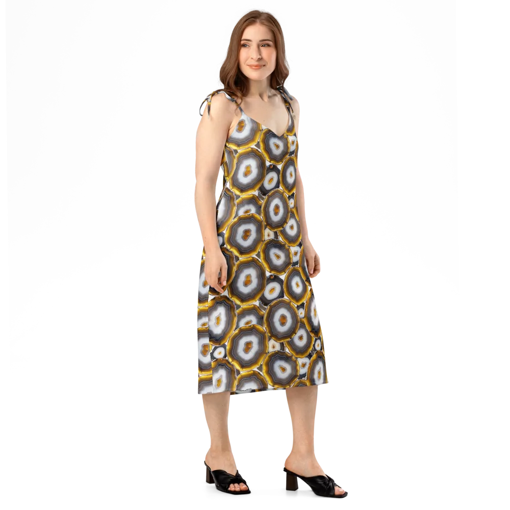 Sunlit Strata on Slip Dress — Right Front