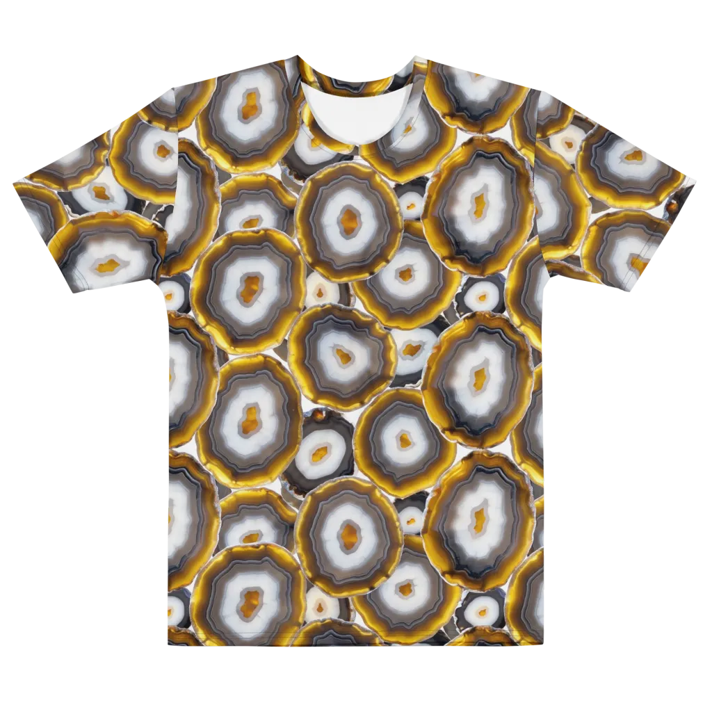 Sunlit Strata on Men's Cotton Crew Neck T-Shirt — Front