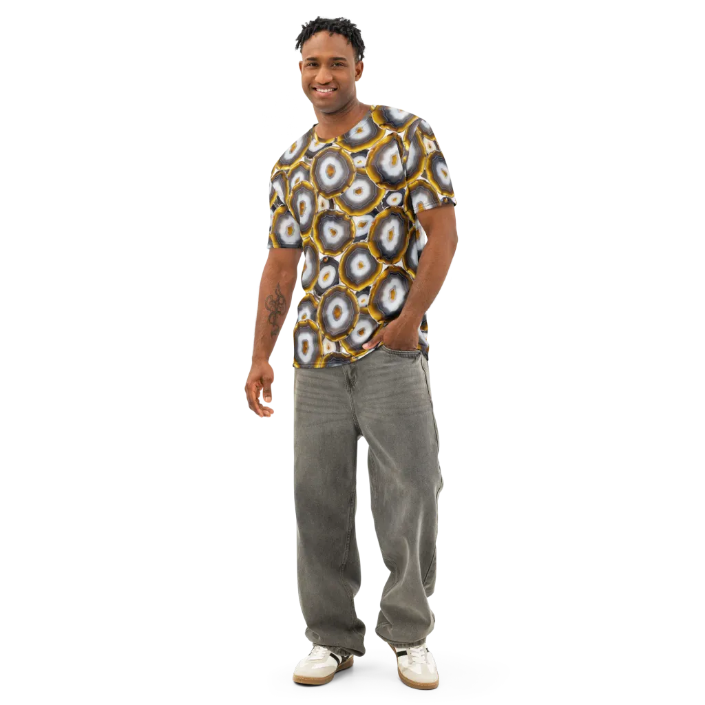Sunlit Strata on Men's Cotton Crew Neck T-Shirt — Front