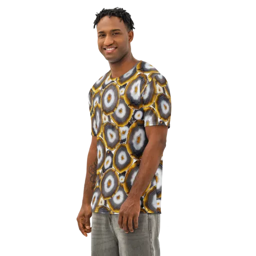 Sunlit Strata on a Men's Cotton Crew Neck T-Shirt