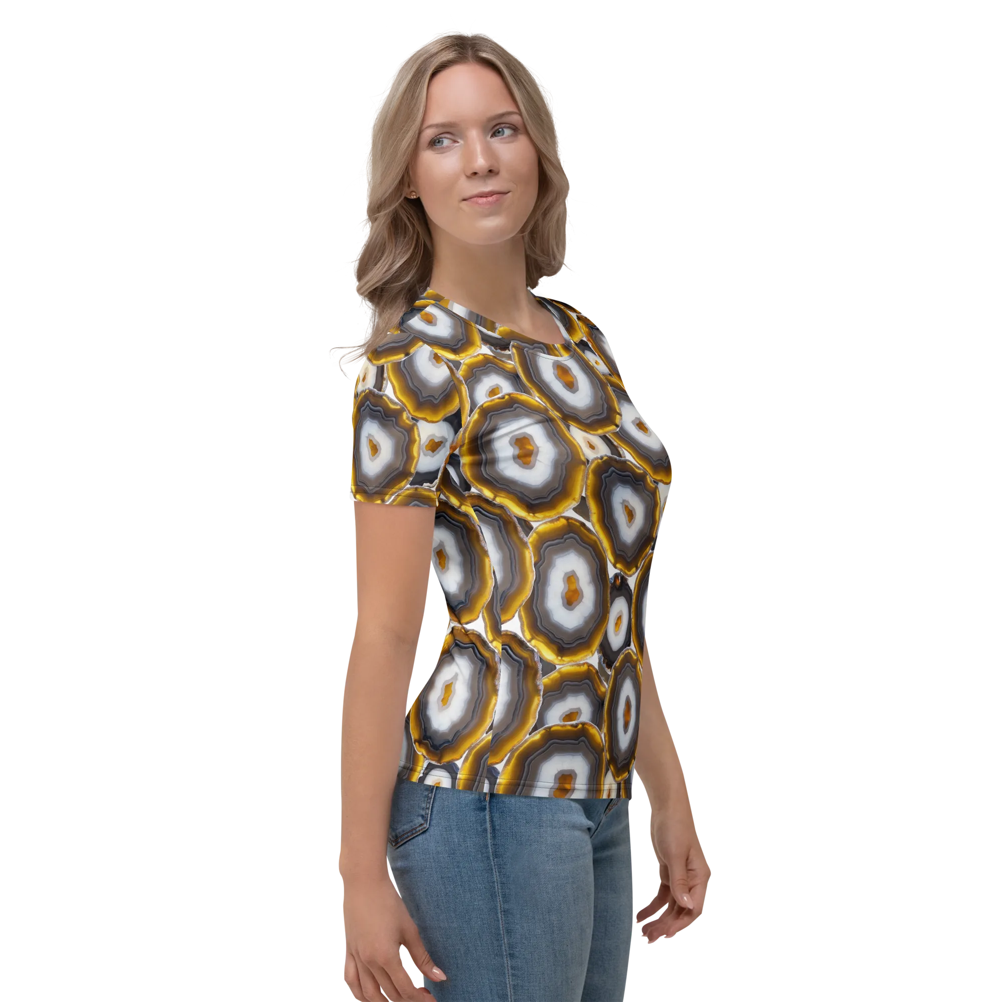 Sunlit Strata on Women's Crew Neck T-Shirt — Right