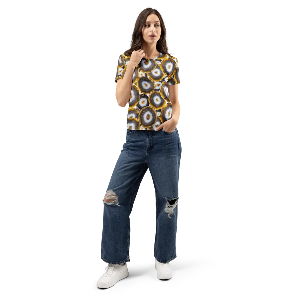 Sunlit Strata on Women's Crew Neck T-Shirt — Front