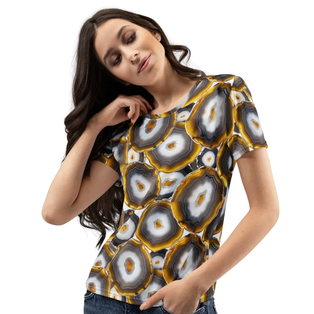 Sunlit Strata on Women's Crew Neck T-Shirt — Left Front