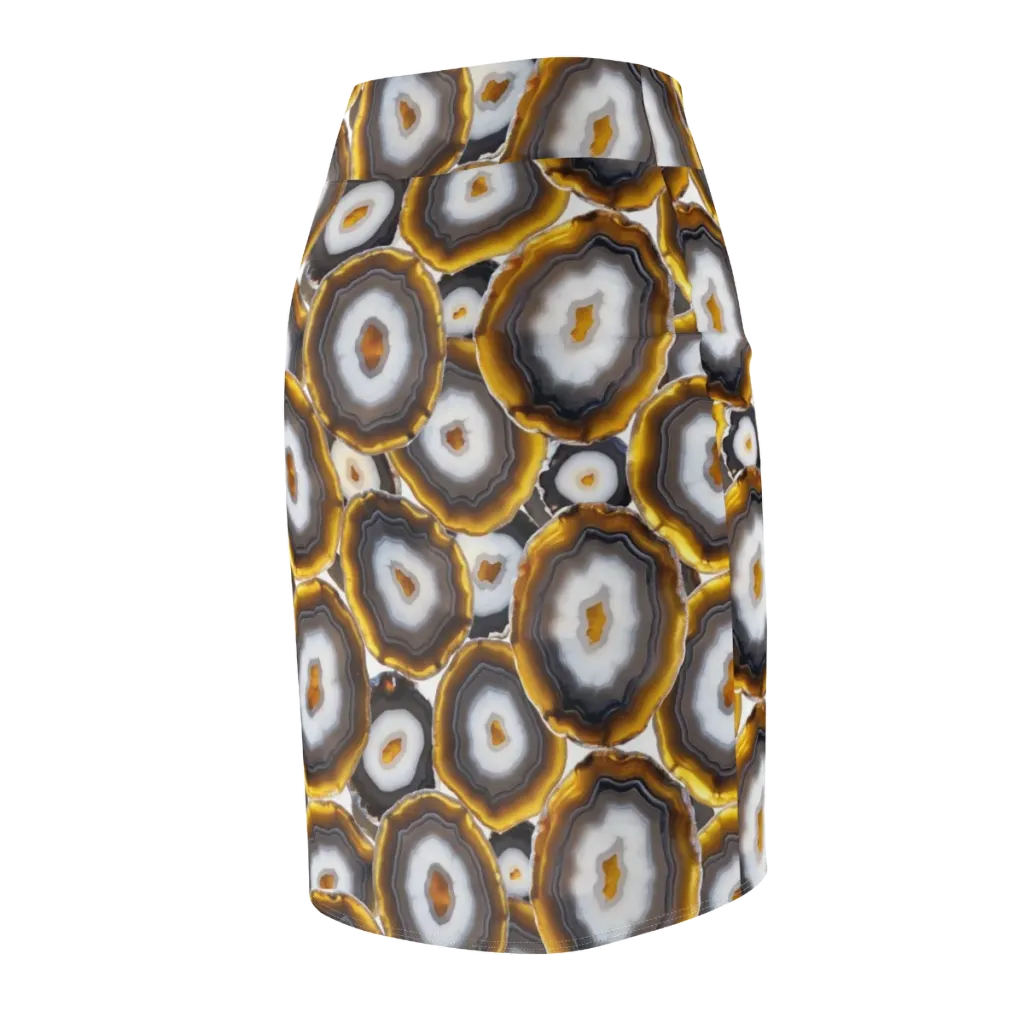 Sunlit Strata on Pencil Skirt — Back Side