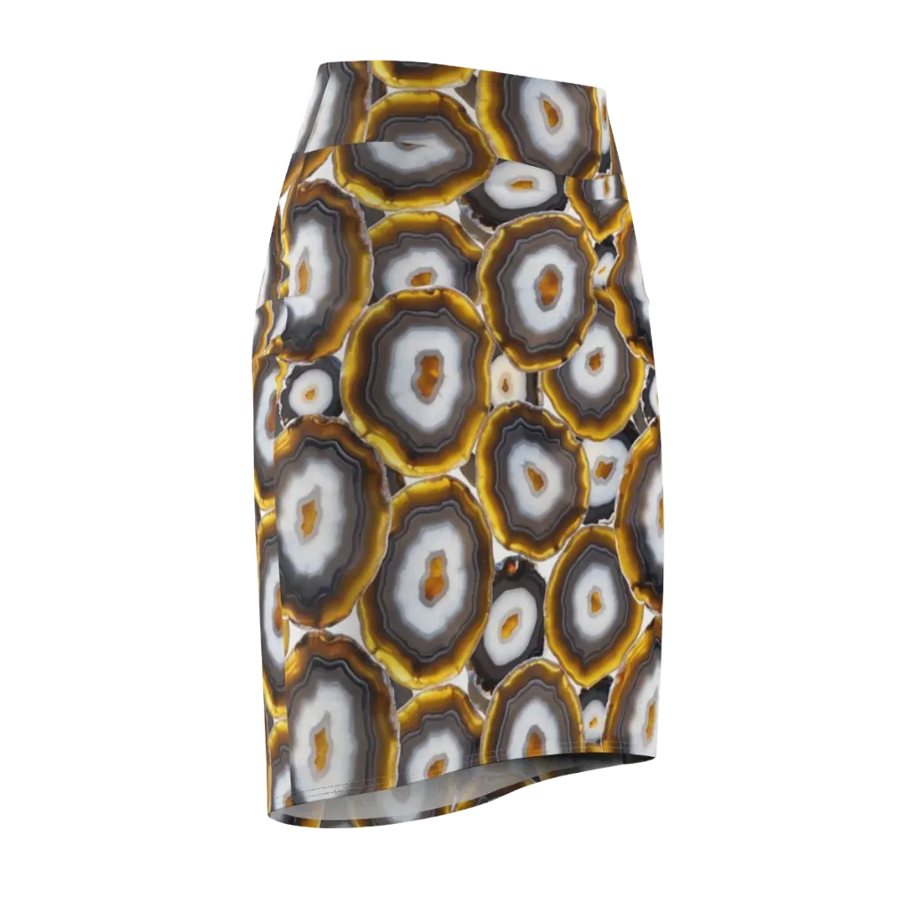Sunlit Strata on Pencil Skirt — Front Side