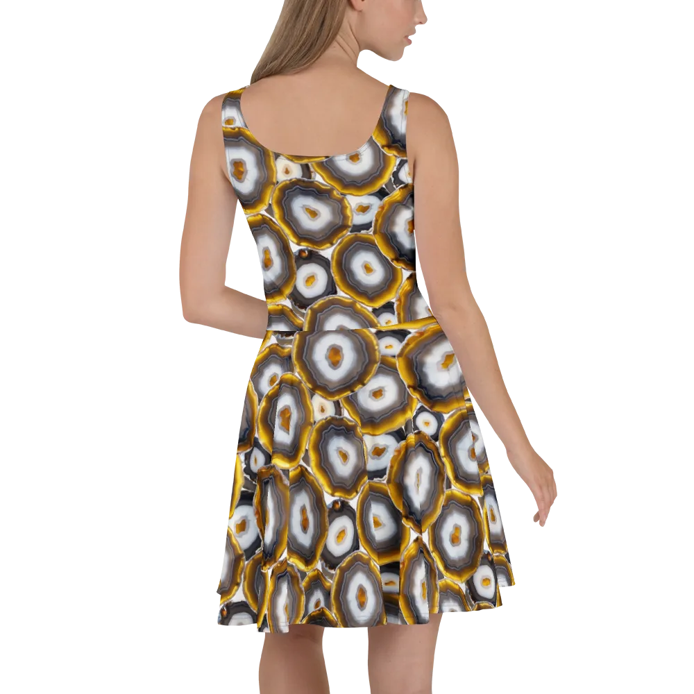 Sunlit Strata on Skater Dress — Back
