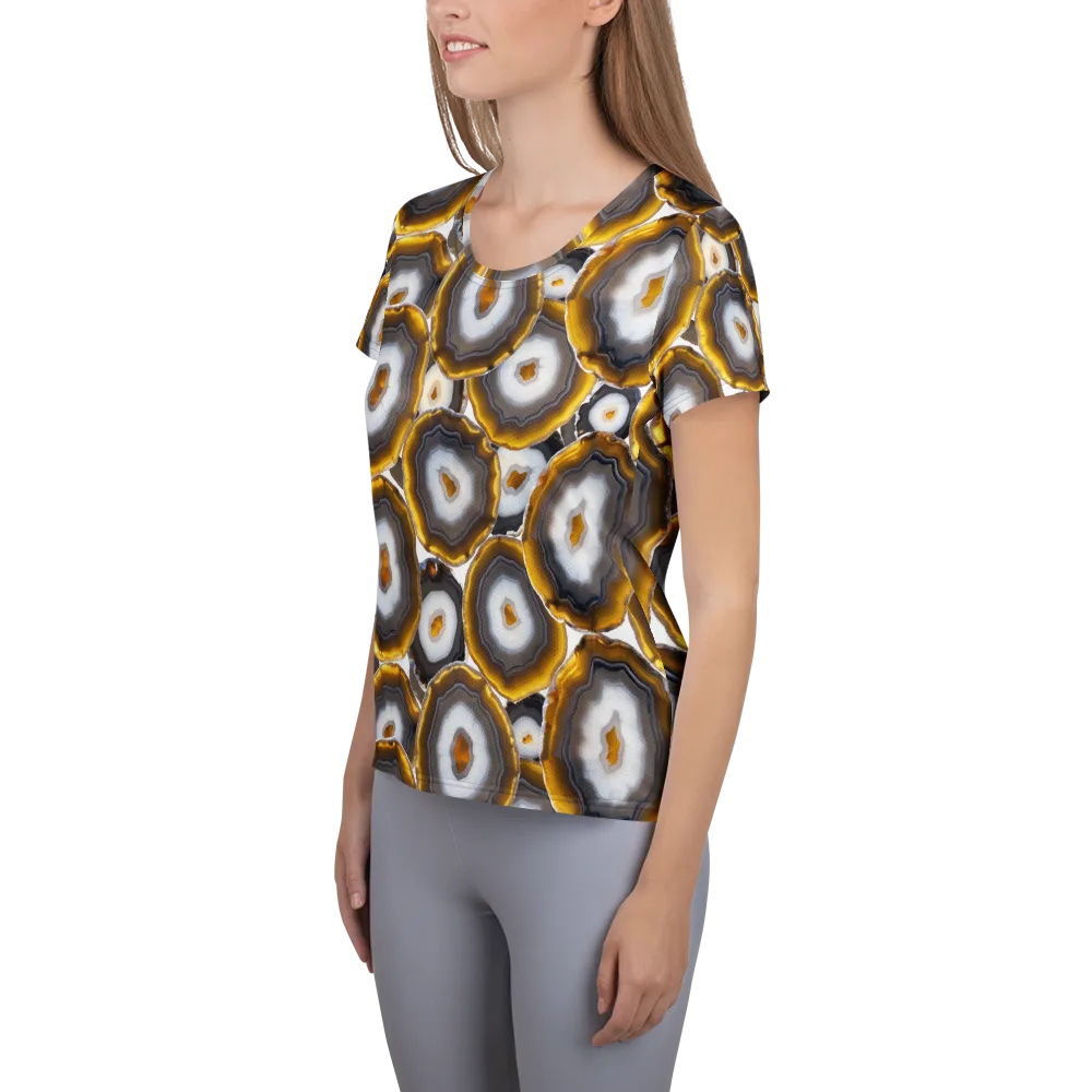 Sunlit Strata on Women's Athletic T-Shirt — Left