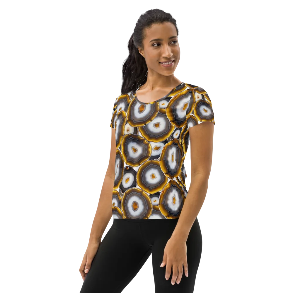 Sunlit Strata on Women's Athletic T-Shirt — Left