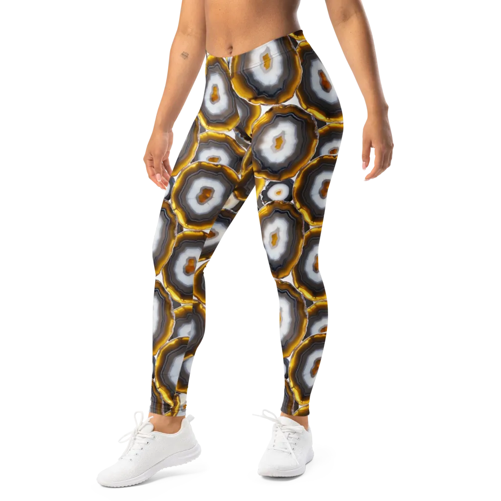 Sunlit Strata on Leggings — Left Front