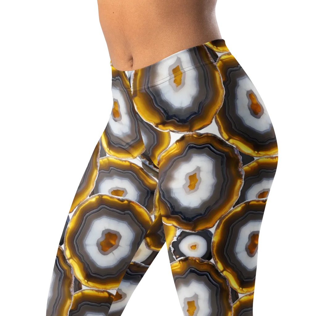 Sunlit Strata on Leggings — Left Front