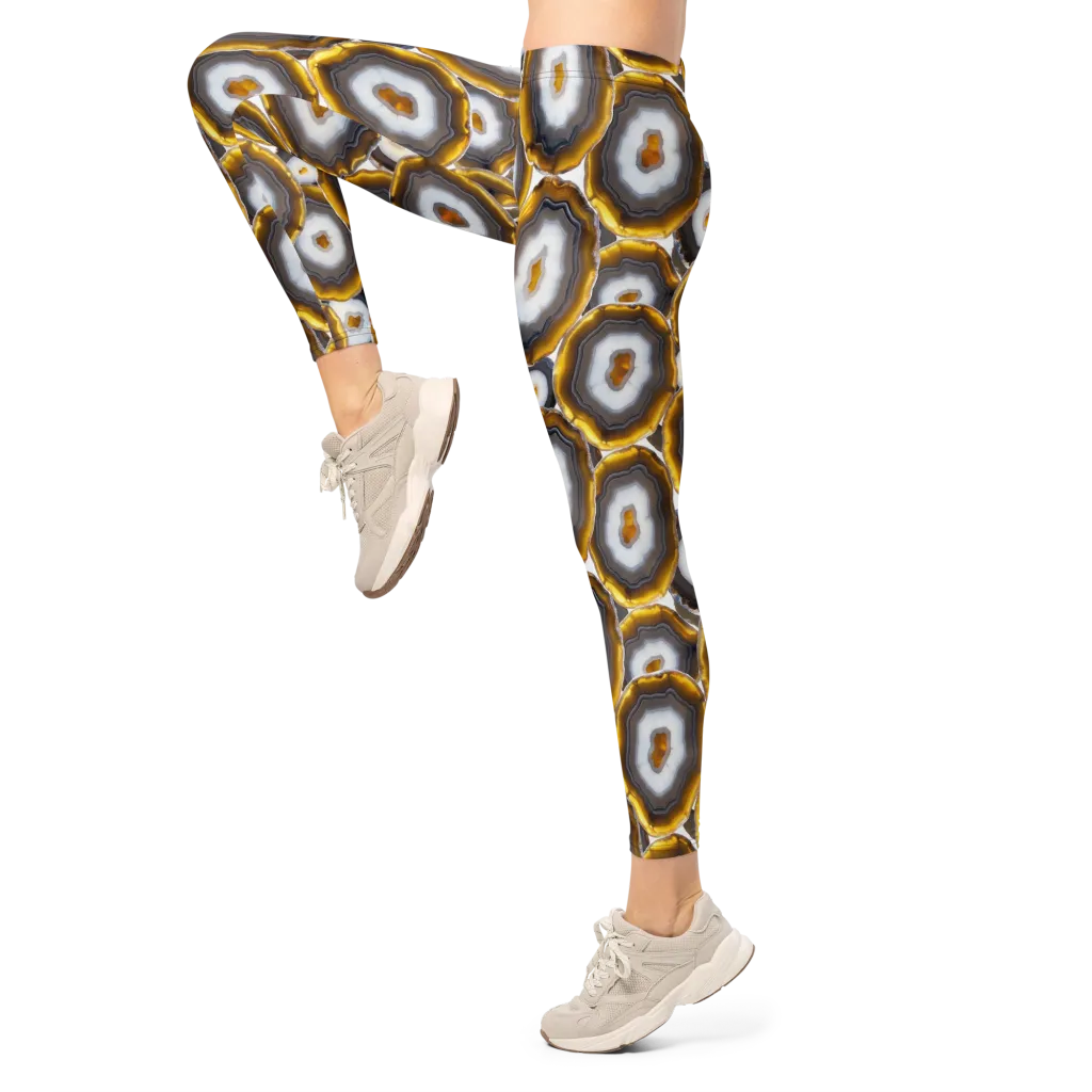 Sunlit Strata on Leggings — Left