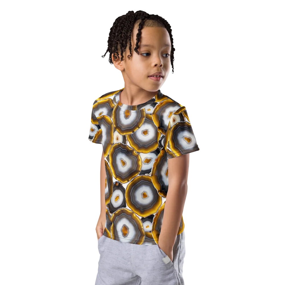 Sunlit Strata on Kids Crew Neck T-Shirt — Left Front