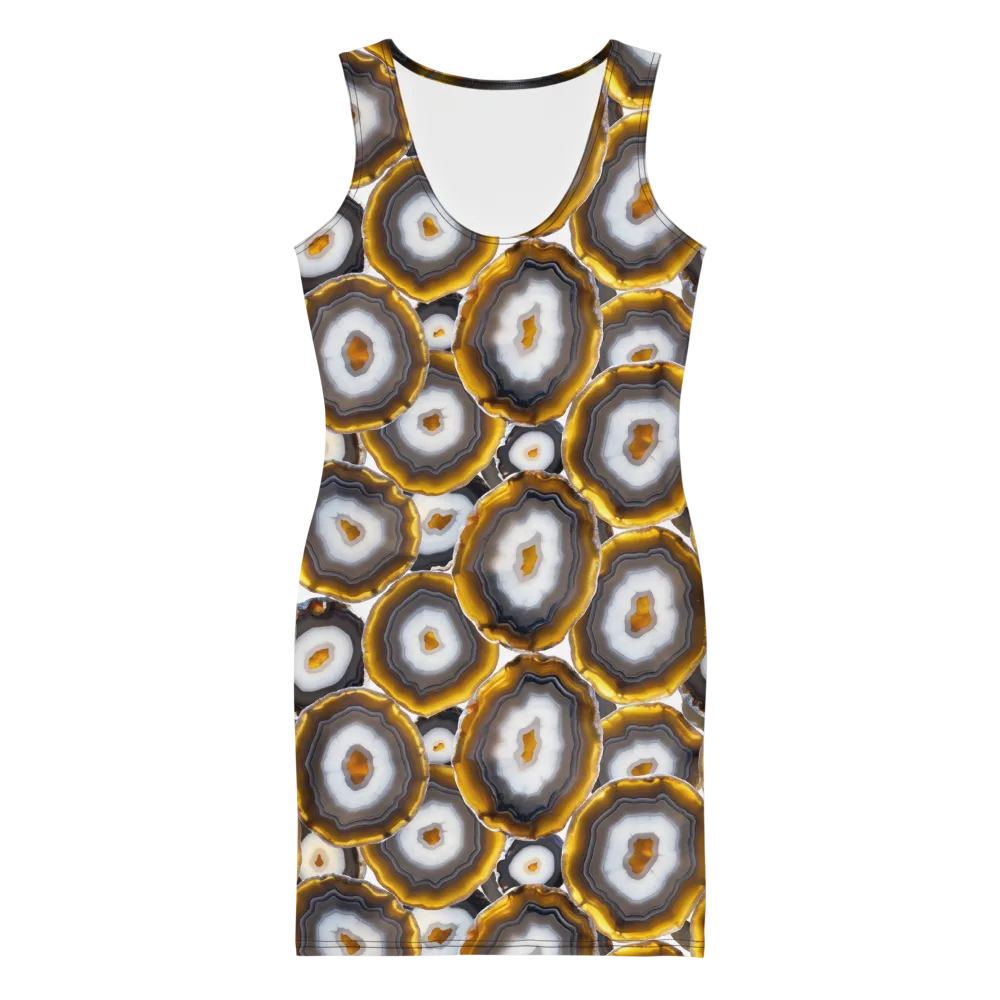 Sunlit Strata on Bodycon Dress — Front