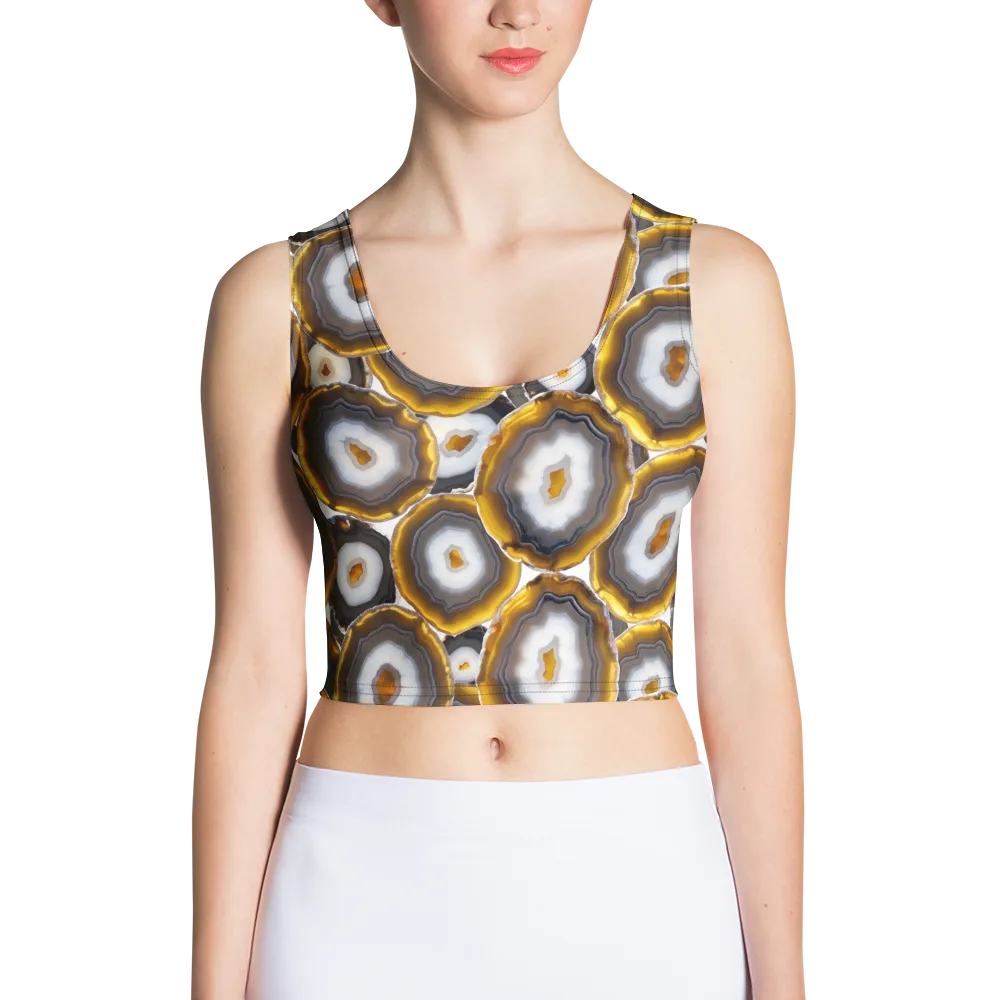 Sunlit Strata on Crop Top — Front