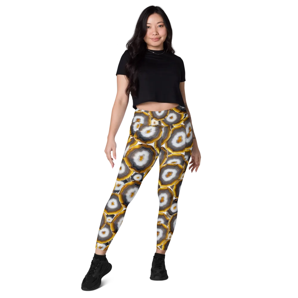 Sunlit Strata on Leggings with Pockets — Front