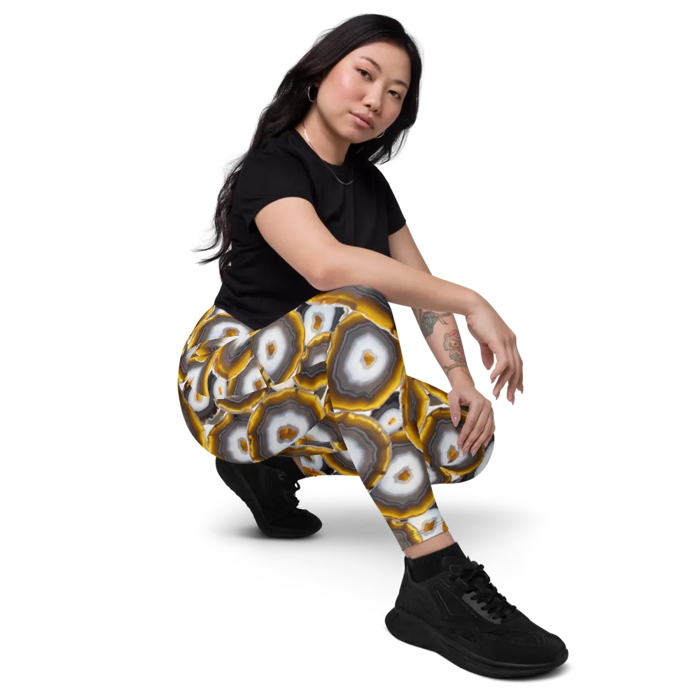 Sunlit Strata on Leggings with Pockets — Right Front
