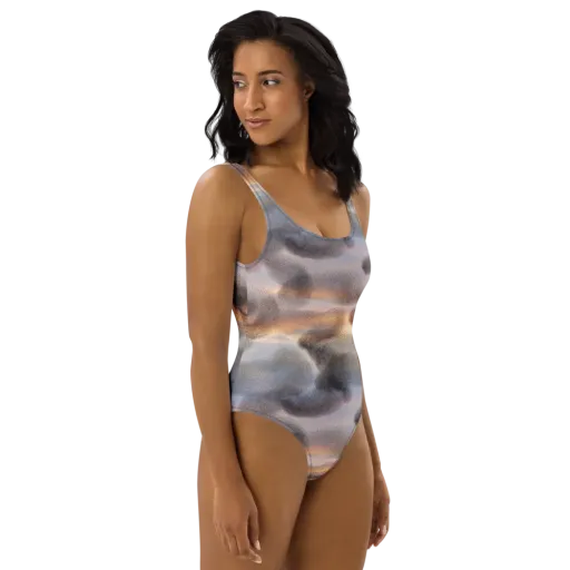 Embercloud Drift on a One-Piece Swimsuit