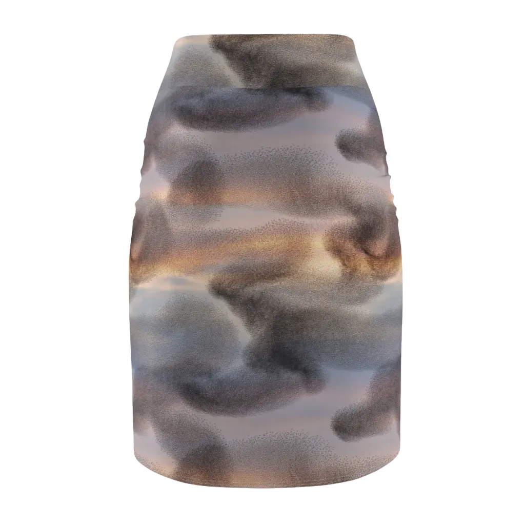 Embercloud Drift on Pencil Skirt — Back