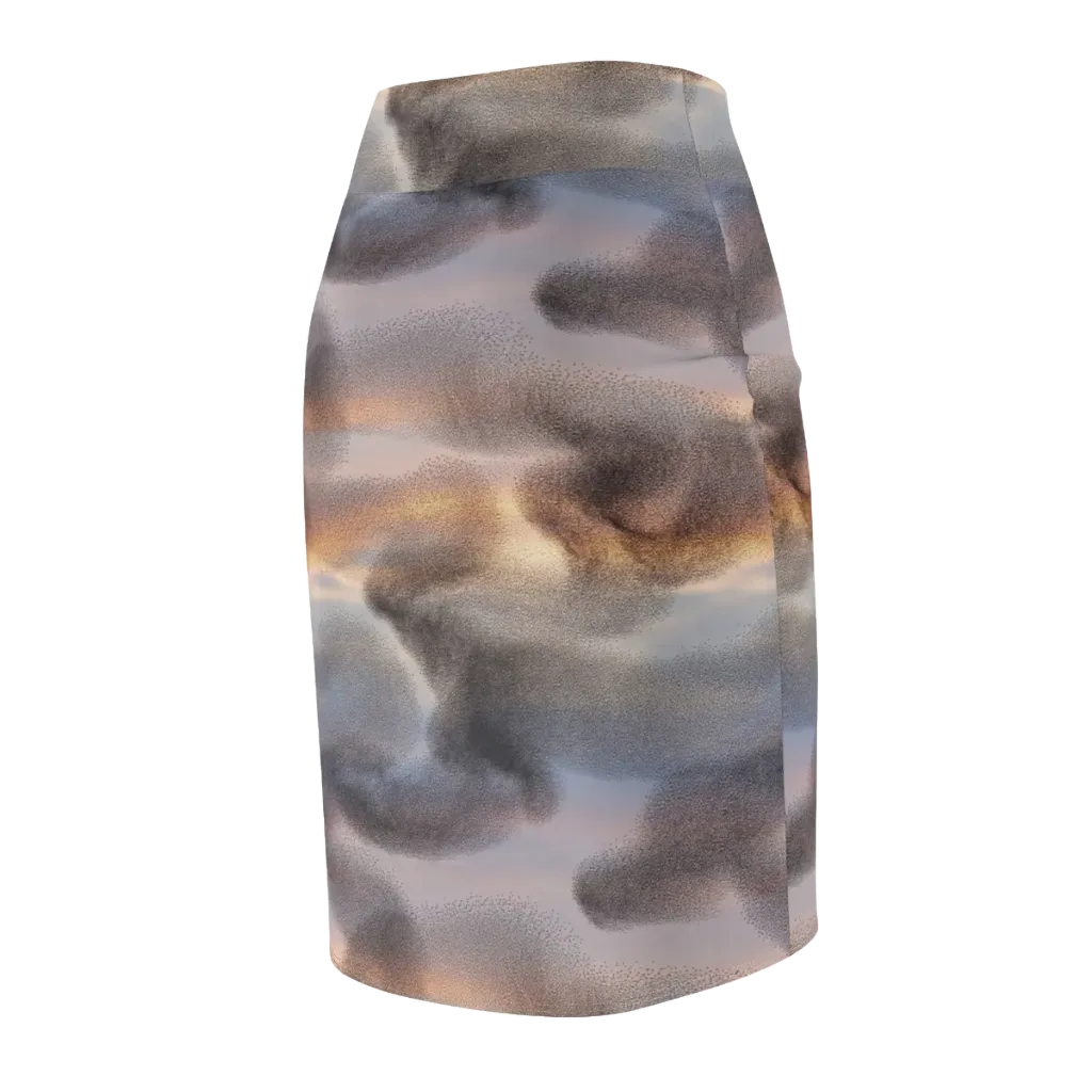 Embercloud Drift on Pencil Skirt — Back Side