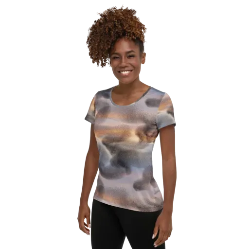 Embercloud Drift on a Women's Athletic T-Shirt