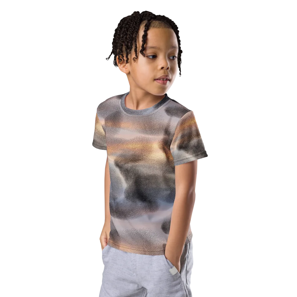 Embercloud Drift on Kids Crew Neck T-Shirt — Left Front