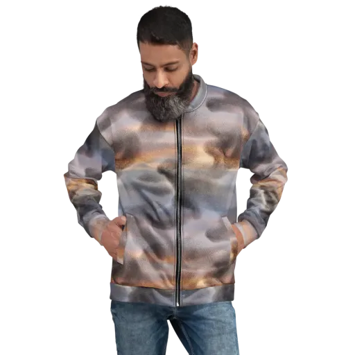 Embercloud Drift on a Bomber Jacket