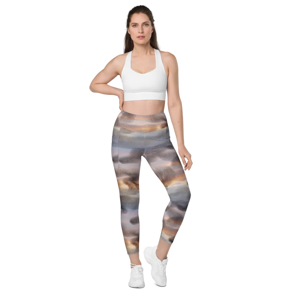 Embercloud Drift on Leggings with Pockets — Front