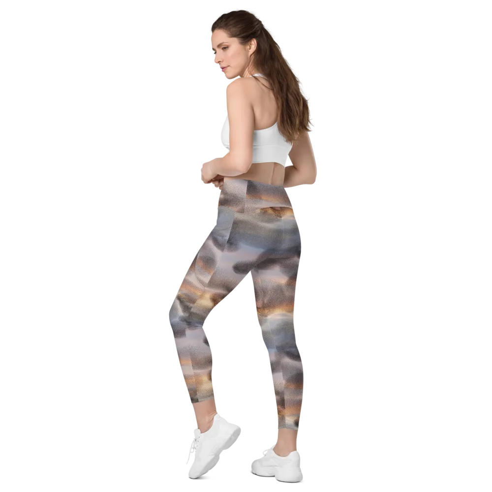 Embercloud Drift on Leggings with Pockets — Left Back