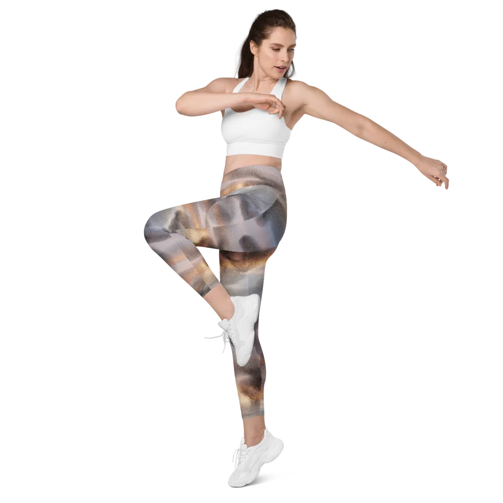 Embercloud Drift on Leggings with Pockets — Left Front