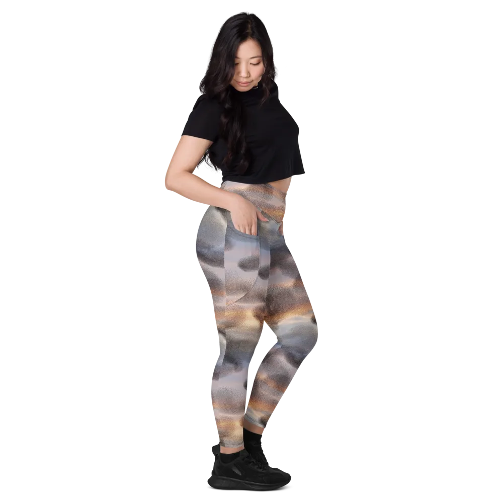 Embercloud Drift on Leggings with Pockets — Right
