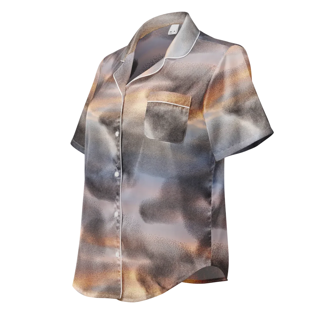 Embercloud Drift on Women's Short Sleeve Pajama Top — Left Front