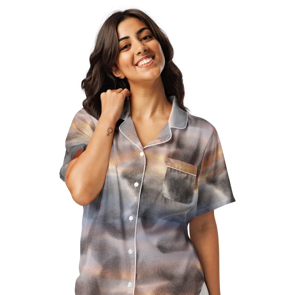 Embercloud Drift on Women's Short Sleeve Pajama Top — Front