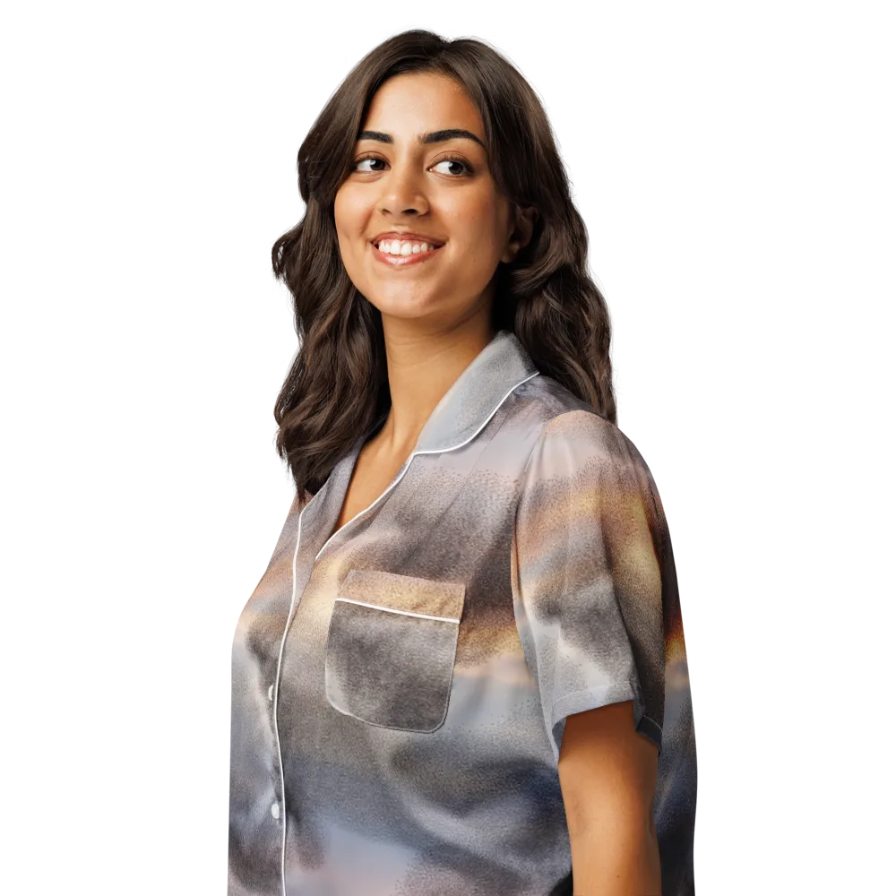 Embercloud Drift on Women's Short Sleeve Pajama Top — Left Front