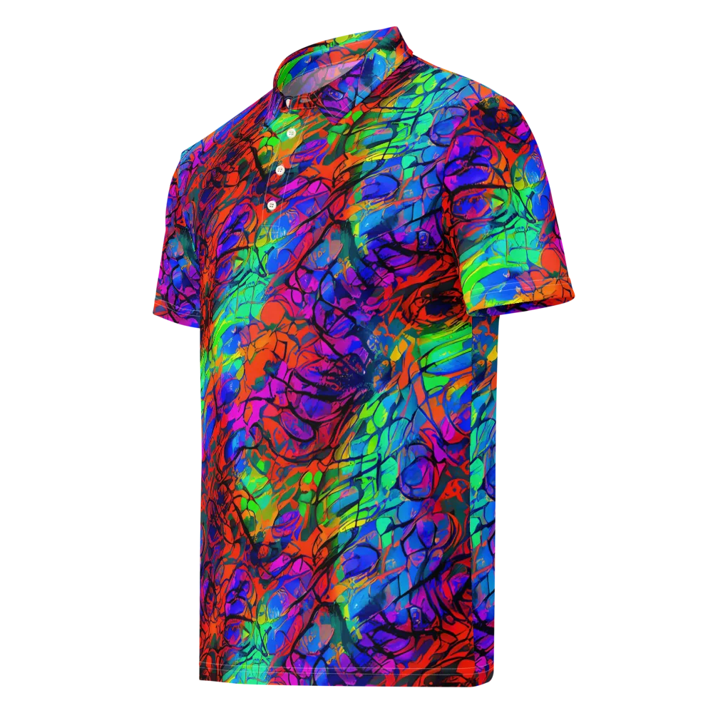 Fluorescent Reverie on Men's Slim Fit Polo Shirt — Left Front